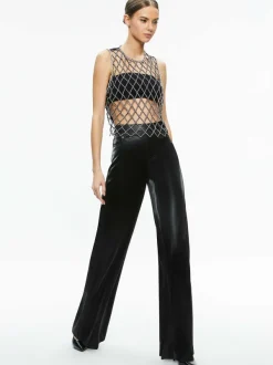Alice and Olivia Amal Embellished Tank With Bandeau-Women Tops