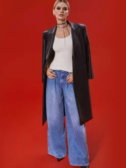 Alice and Olivia Anders Low Rise Pleated Jean-Women Pants