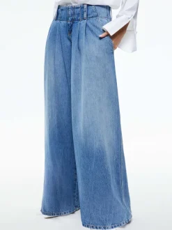 Alice and Olivia Anders Low Rise Pleated Jean-Women Pants