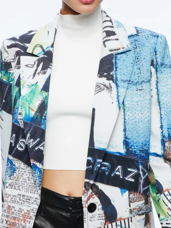 Alice and Olivia A+O X Basquiat Denny Blazer-Women Jackets + Coats
