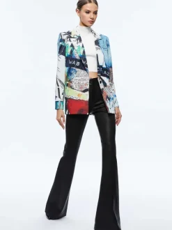 Alice and Olivia A+O X Basquiat Denny Blazer-Women Jackets + Coats