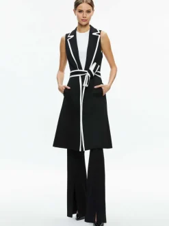 Alice and Olivia Aubrey Long Trench Vest-Women Jackets + Coats