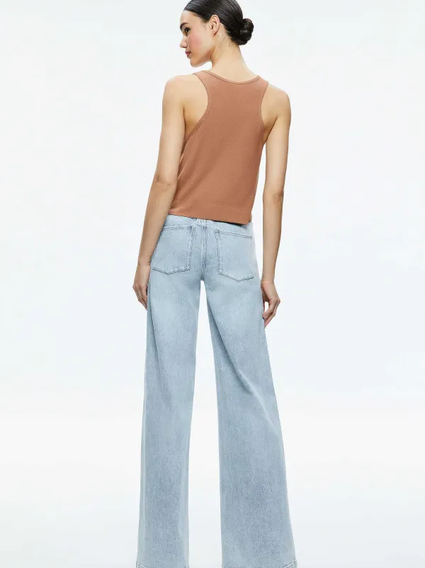 Alice and Olivia Avril Boxy Tank-Women Tops
