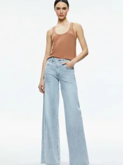 Alice and Olivia Avril Boxy Tank-Women Tops