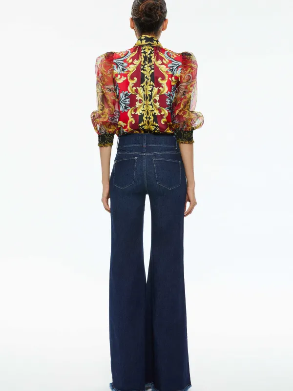Alice and Olivia Beautiful Seamed Wide Leg Jean-Women Pants