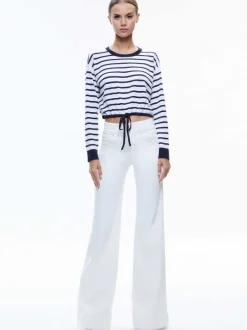 Alice and Olivia Bernetta Cropped Drawstring Pullover-Women Sweaters