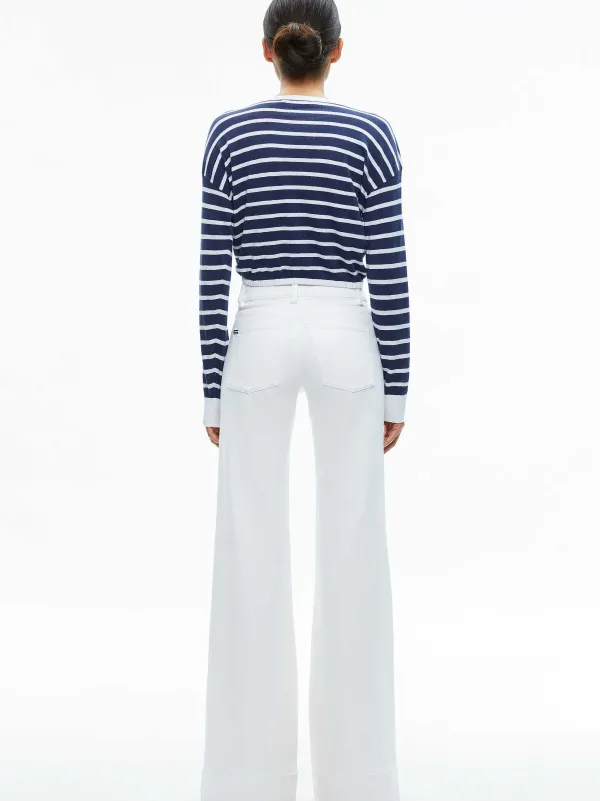 Alice and Olivia Bernetta Cropped Drawstring Pullover-Women Sweaters