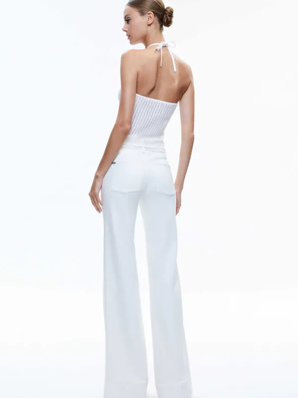 Alice and Olivia Bessie Halter Top-Women Tops