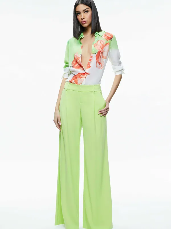 Alice and Olivia Brady Slim Button Down-Women Tops