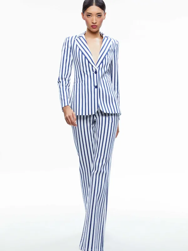 Alice and Olivia Breann Long Fitted Two Button Blazer-Women Jackets + Coats
