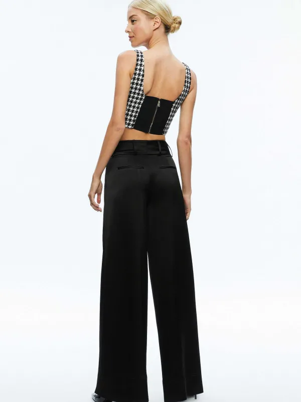 Alice and Olivia Breslin Corset Top + Donald Side Button Skirt-Women Matching Sets
