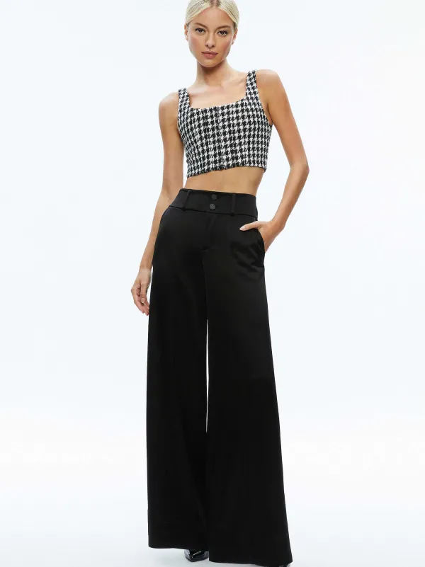 Alice and Olivia Breslin Corset Top + Donald Side Button Skirt-Women Matching Sets