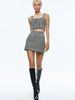 Alice and Olivia Breslin Corset Top + Donald Side Button Skirt-Women Matching Sets