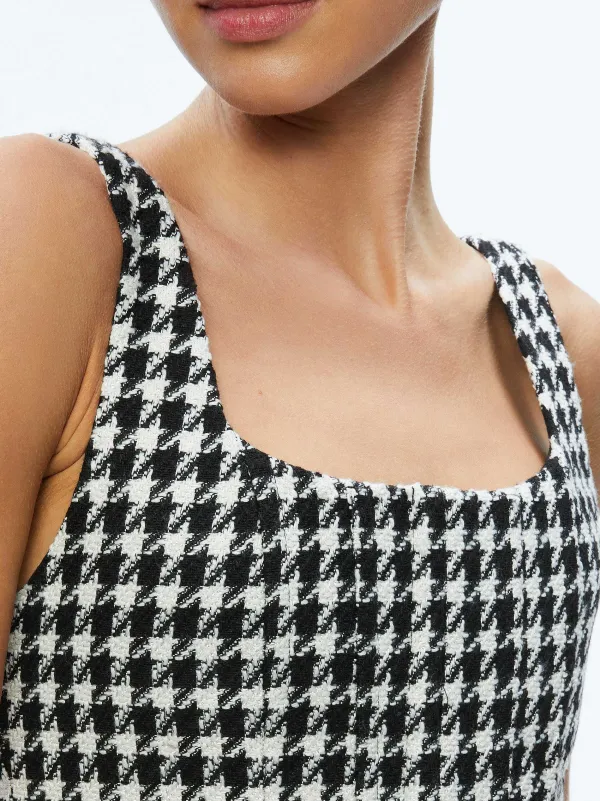 Alice and Olivia Breslin Corset Top + Donald Side Button Skirt-Women Matching Sets