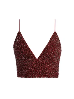 Alice and Olivia Carli Crystal Embellished Bra Top-Women Tops