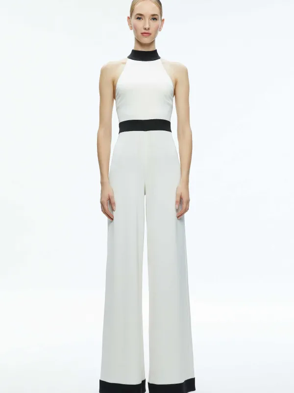 Alice and Olivia Cataline High Neck Wide Leg Jumpsuit-Women Jumpsuits