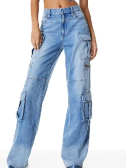 Alice and Olivia Cay Baggy Cargo Jeans-Women Pants