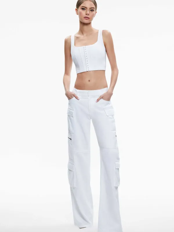 Alice and Olivia Cay Baggy Cargo Jeans-Women Pants