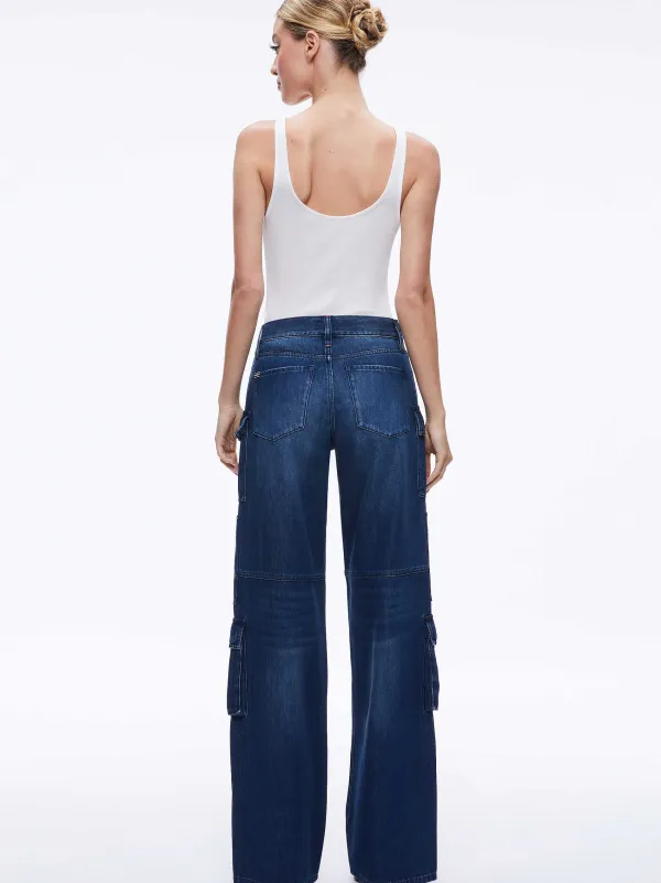 Alice and Olivia Cay Baggy Cargo Jeans-Women Pants