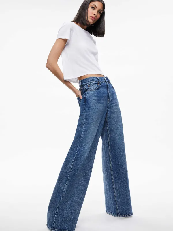 Alice and Olivia Cindy Classic Cropped Tee-Women Tops