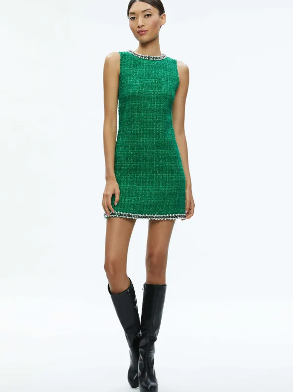 Alice and Olivia Clyde Embellished Shift Dress-Women Dresses