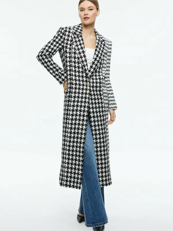 Alice and Olivia Colley Long Tweed Coat-Women Jackets + Coats