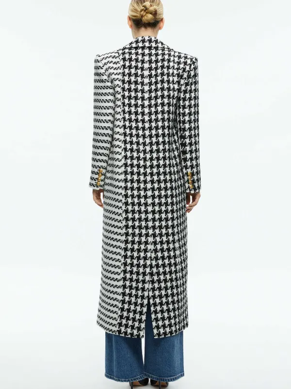 Alice and Olivia Colley Long Tweed Coat-Women Jackets + Coats