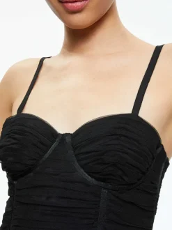 Alice and Olivia Damia Ruched Bustier Top-Women Tops