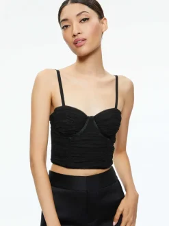 Alice and Olivia Damia Ruched Bustier Top-Women Tops