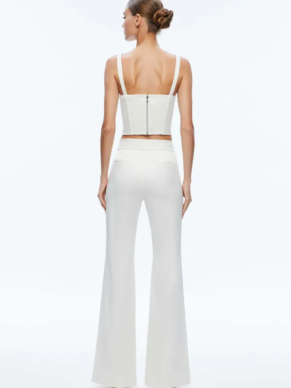 Alice and Olivia Deanna High Waisted Bootcut Pant-Women Pants