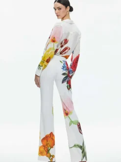 Alice and Olivia Denny Notch Collar Boyfriend Blazer + Livi Mid Rise Trouser-Women Matching Sets
