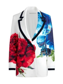 Alice and Olivia Denny Notch Collar Boyfriend Blazer + Livi Mid Rise Trouser-Women Matching Sets