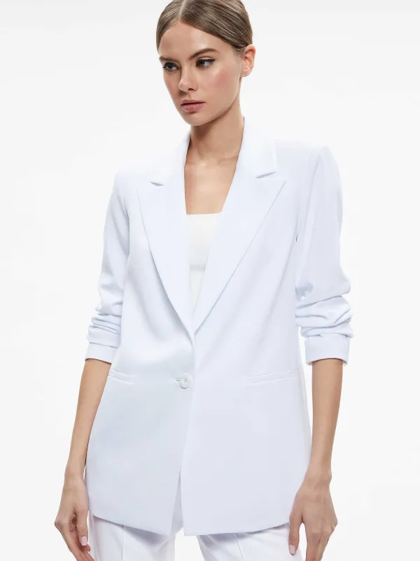 Alice and Olivia Denny Notch Collar Boyfriend Blazer-Women Jackets + Coats