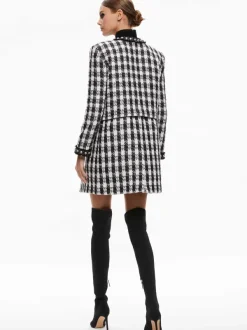 Alice and Olivia Deon Two-Fer Tweed Jacket-Women Jackets + Coats