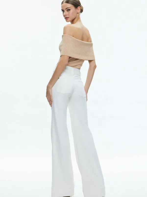 Alice and Olivia Dolan Foldover Sleeveless Pullover-Women Tops