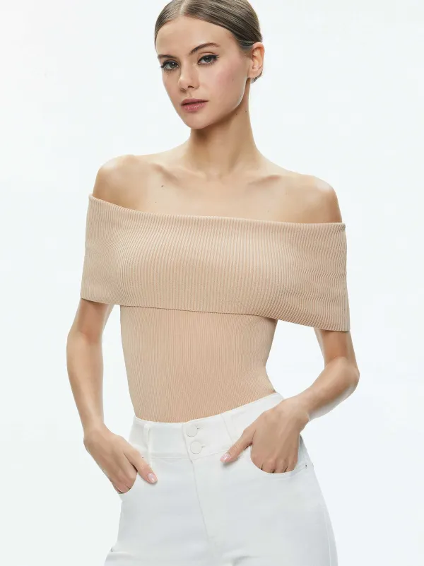 Alice and Olivia Dolan Foldover Sleeveless Pullover-Women Tops