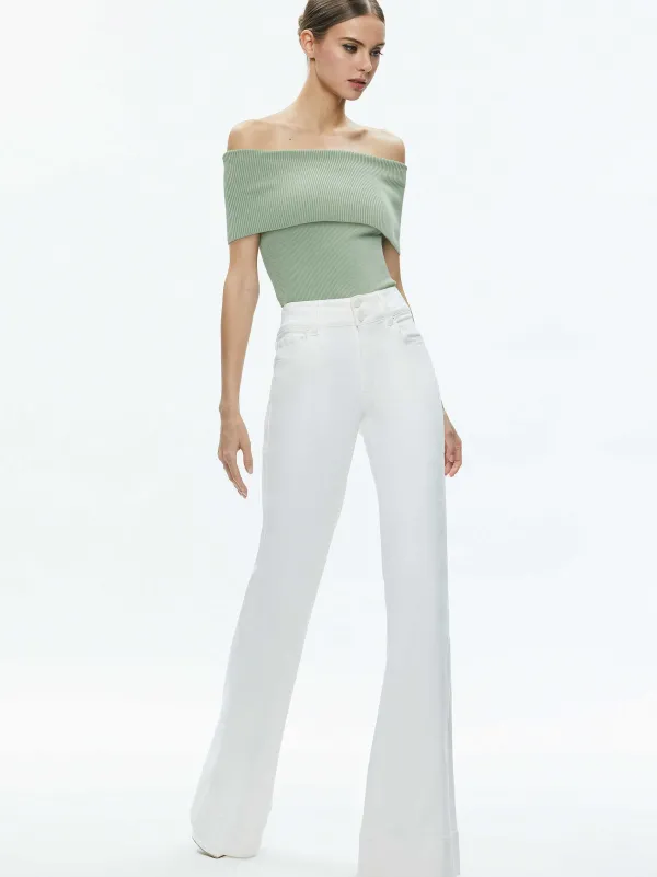Alice and Olivia Dolan Foldover Sleeveless Pullover-Women Tops