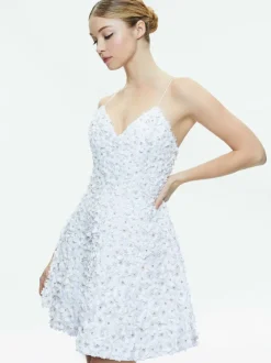 Alice and Olivia Domenica Embellished Mini Gown + Lorna Embellished Cropped Jacket-Women Matching Sets