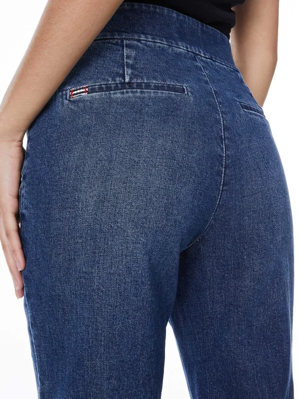 Alice and Olivia Dylan High Waisted Wide Leg Jean-Women Pants
