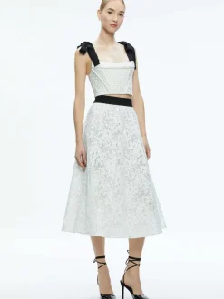 Alice and Olivia Earla Lace Midi Skirt-Women Skirts