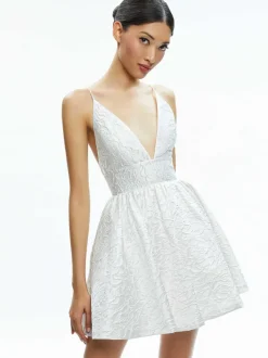 Alice and Olivia Ellamae Deep V-Neck Dress-Women Dresses