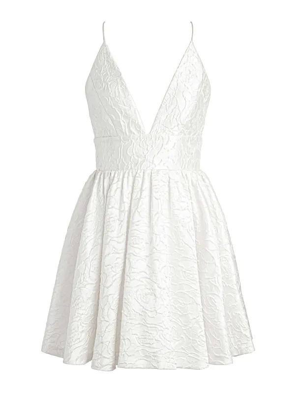 Alice and Olivia Ellamae Deep V-Neck Dress-Women Dresses