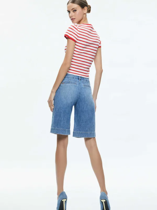 Alice and Olivia Eric Low Rise Bermuda Short-Women Pants