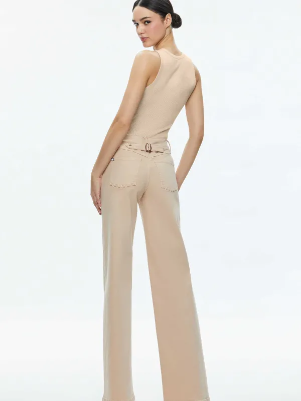 Alice and Olivia Ernie Low Rise Buckle Back Jean-Women Pants