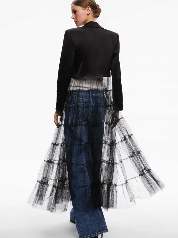 Alice and Olivia Everly Tulle Blazer-Women Jackets + Coats