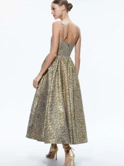 Alice and Olivia Fay Midi Dress-Women Dresses
