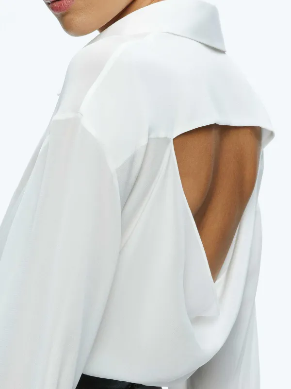Alice and Olivia Finely Open Back Button Down-Women Tops