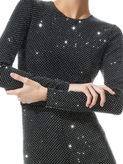 Alice and Olivia Freddie Crewneck Embellished Catsuit-Women Jumpsuits