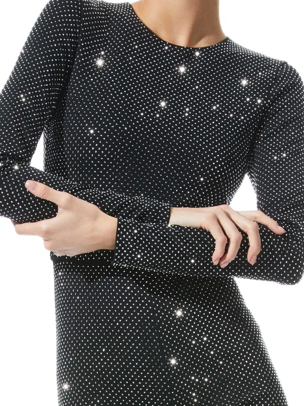 Alice and Olivia Freddie Crewneck Embellished Catsuit-Women Jumpsuits