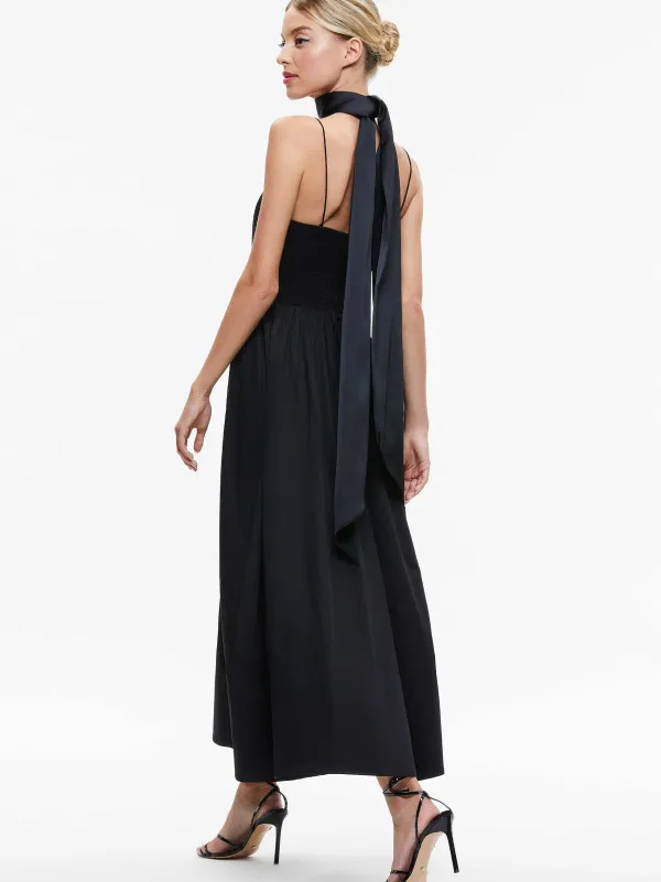 Alice and Olivia Glynis Spaghetti Strap Scarf Midi Dress-Women Dresses